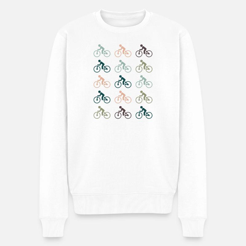 Fahrrad - Männer Premium Bio Pullover - Weiß