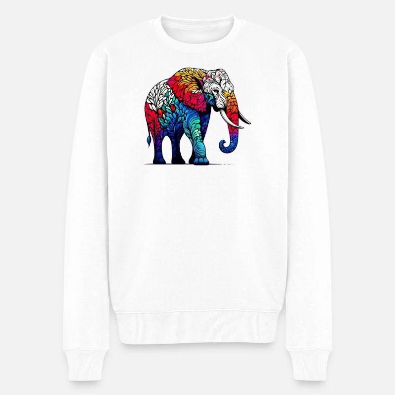 Éléphant - Pull Premium bio Homme - blanc