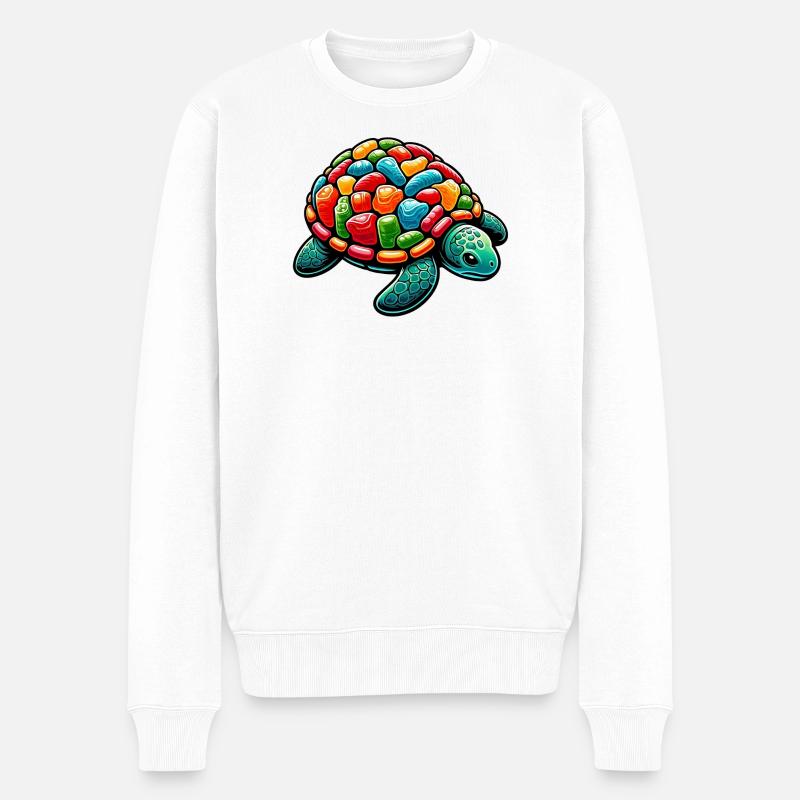 Schildkröte - Männer Premium Bio Pullover - Weiß