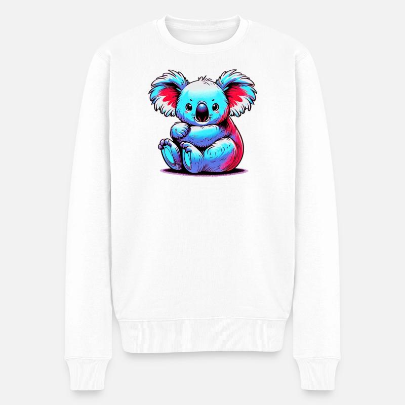 Koala - Männer Premium Bio Pullover - Weiß