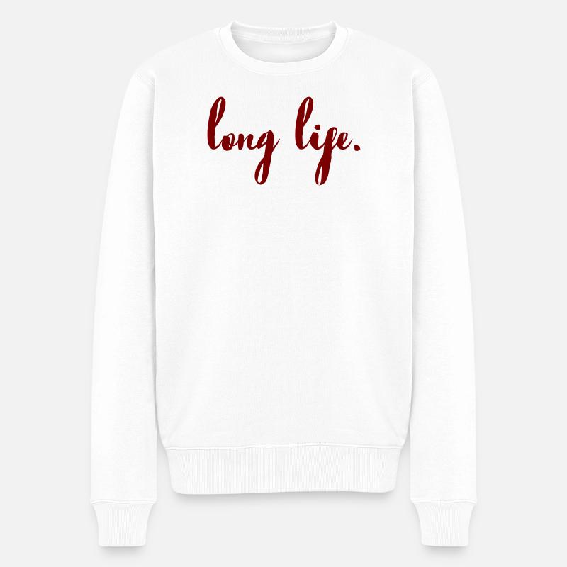 Langlebiges Skript - Männer Premium Bio Pullover - Weiß