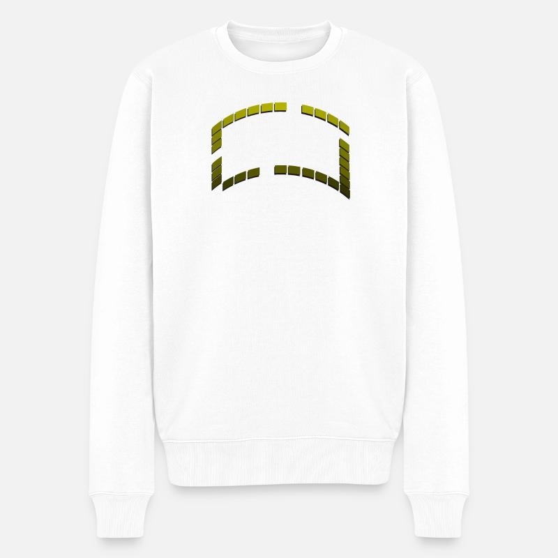 Rahmen Quadrate abgestuft Grünverlauf - Männer Premium Bio Pullover - Weiß