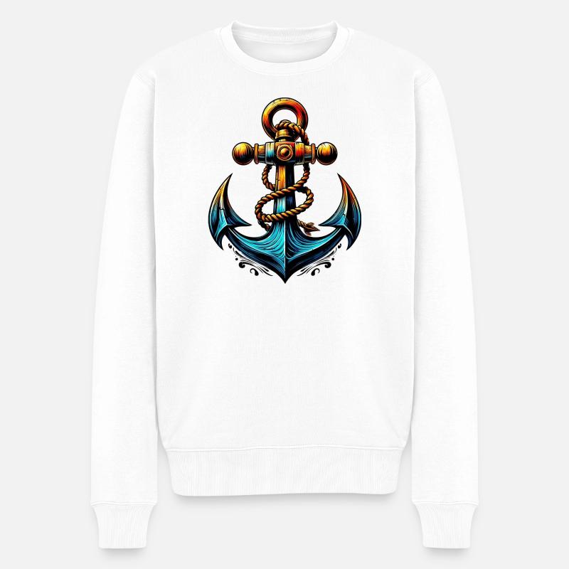 Une ancre - Pull Premium bio Homme - blanc