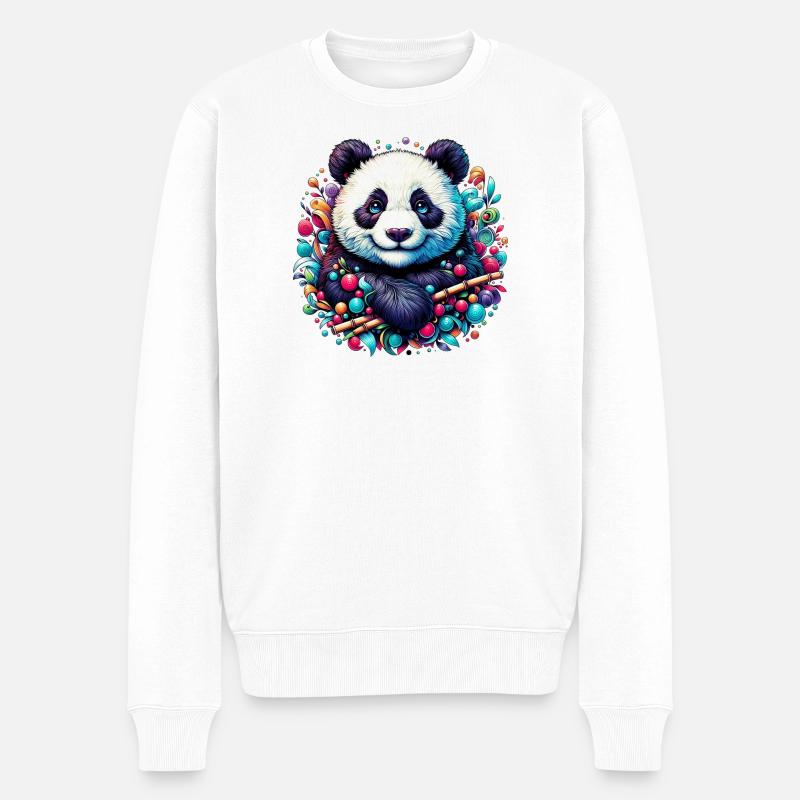 Panda - Pull Premium bio Homme - blanc