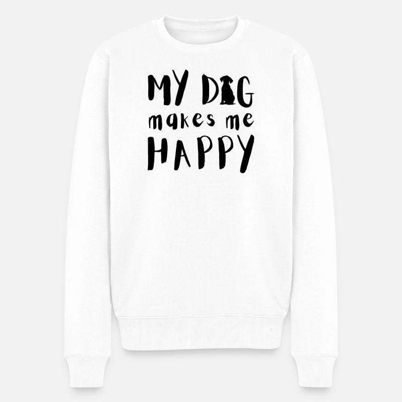 Mon chien me rend heureux - Pull Premium bio Homme - blanc