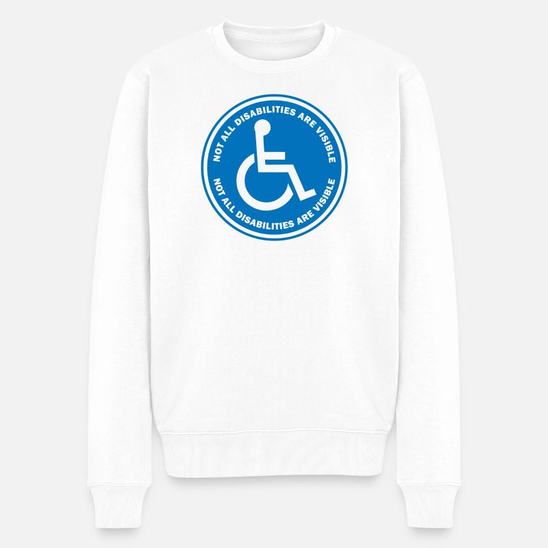 Nicht alle Behinderungen sind sichtbar - Männer Premium Bio Pullover - Weiß