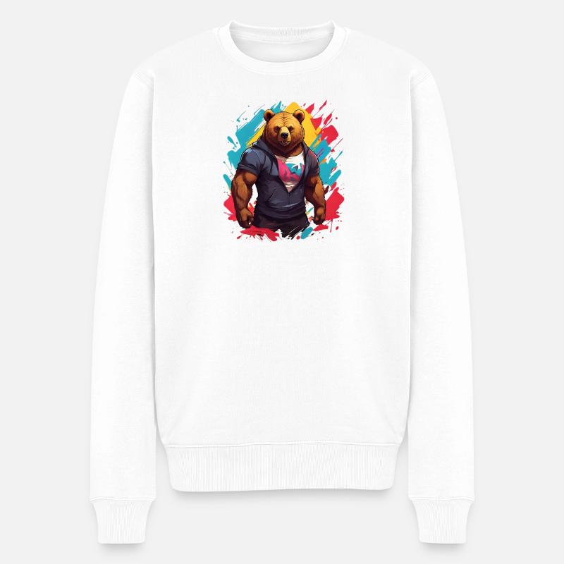 Ours Urbain Cool - Pull Premium bio Homme - blanc