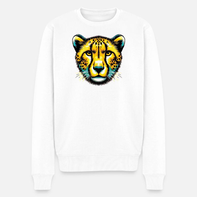 Gepard - Männer Premium Bio Pullover - Weiß