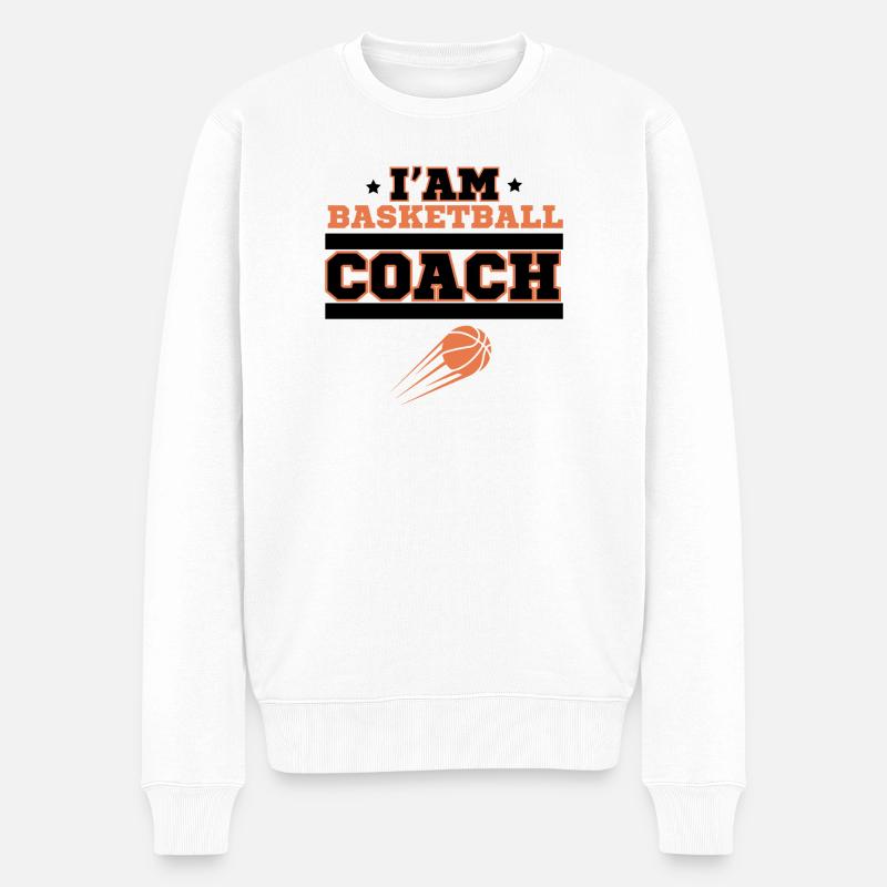 Basketball-Trainer - Männer Premium Bio Pullover - Weiß