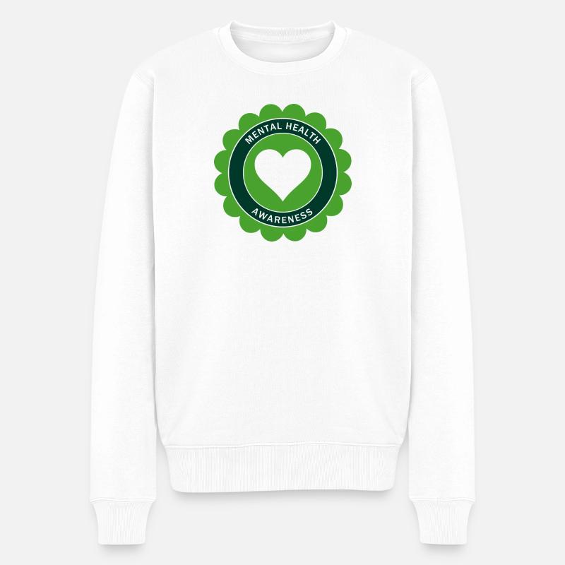 Sensibilisation à la santé mentale - Pull Premium bio Homme - blanc