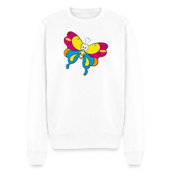 papillon coloré papillon - Pull Premium bio Homme - blanc - Devant - Thijin (182cm)
