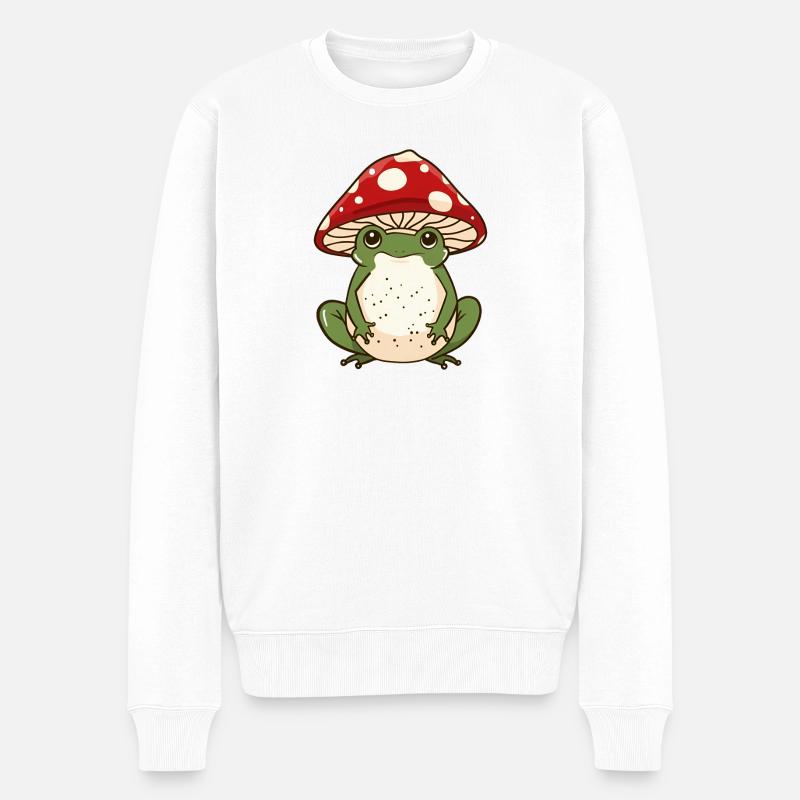 Champignon Cap Grenouille Whimsy - Pull Premium bio Homme - blanc