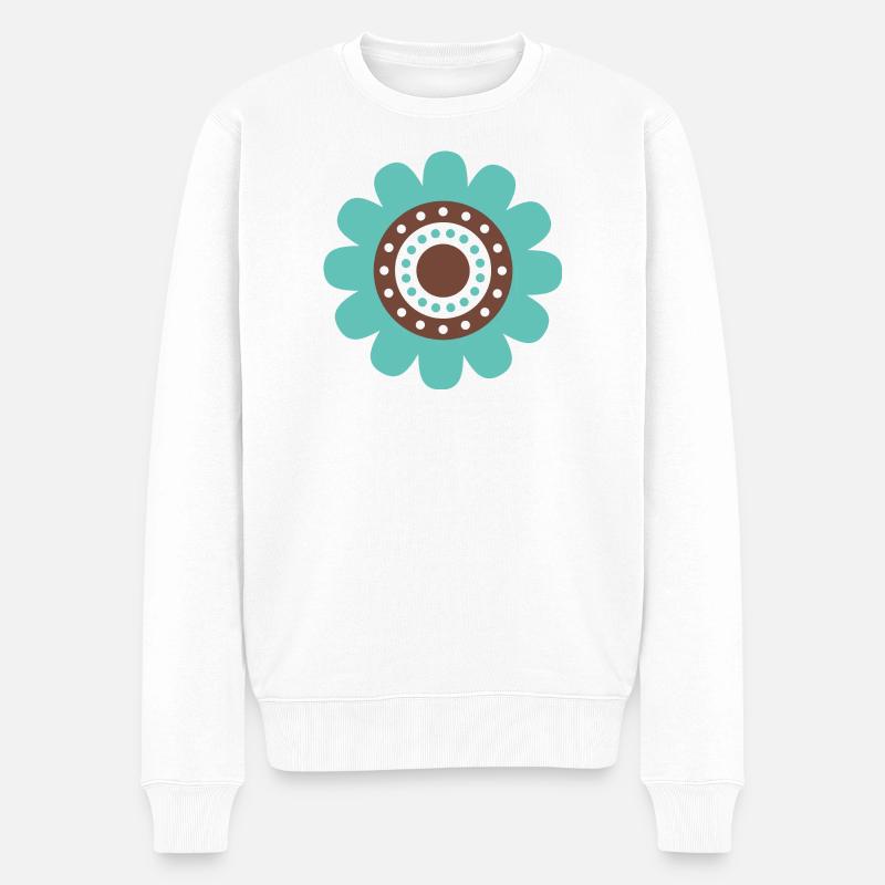 Mignon Fleur De Marguerite Bleue - Pull Premium bio Homme - blanc