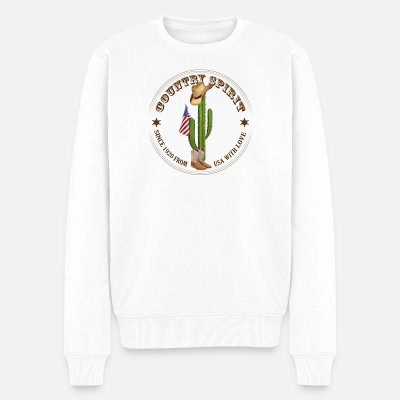 Ländlicher Geist - Männer Premium Bio Pullover - Weiß
