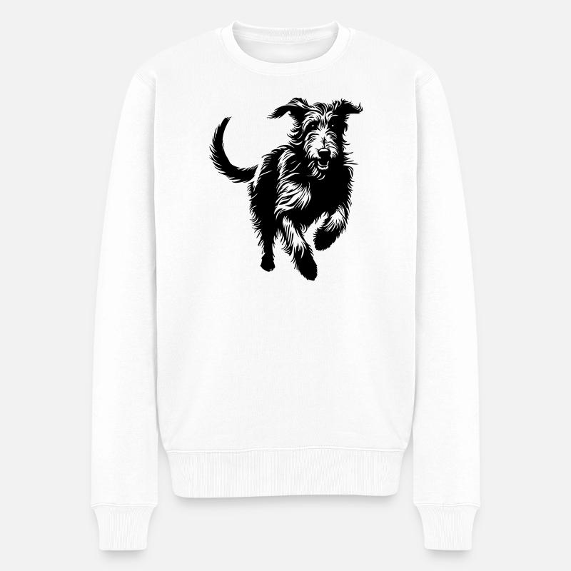 Irish Wolfhound - Pull Premium bio Homme - blanc