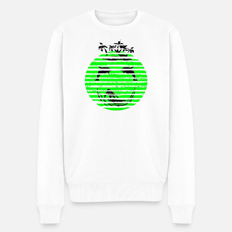 SMILEY dauphin - Pull Premium bio Homme - blanc