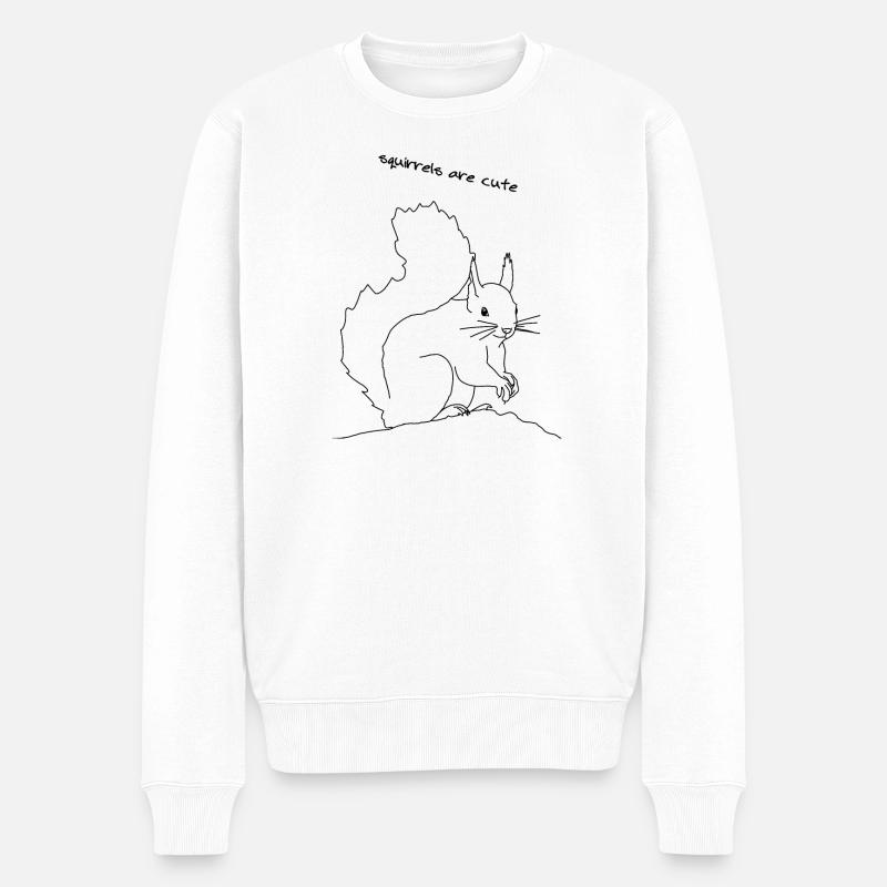 Eichhörnchen süß, lineart - Männer Premium Bio Pullover - Weiß