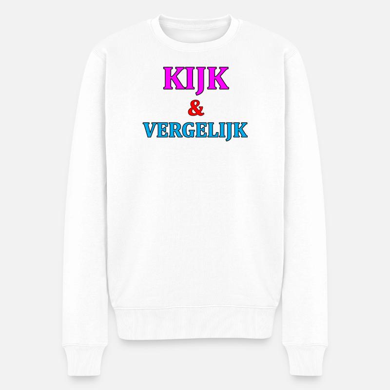 Look & Compare Motivation Imprimer - Pull Premium bio Homme - blanc