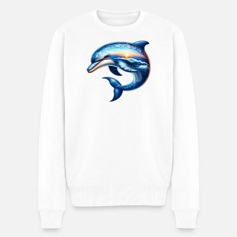 Delfin - Männer Premium Bio Pullover - Weiß