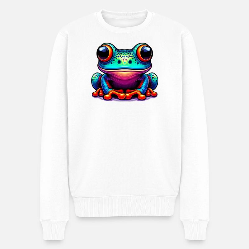 Frosch - Männer Premium Bio Pullover - Weiß