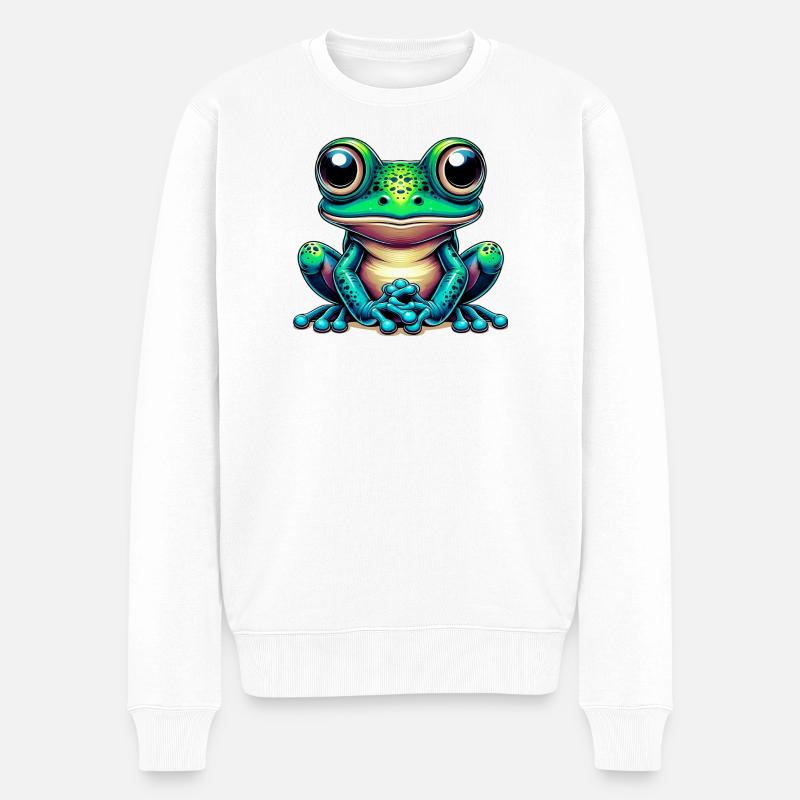 Frosch - Männer Premium Bio Pullover - Weiß