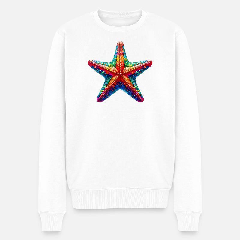 Seestern - Männer Premium Bio Pullover - Weiß