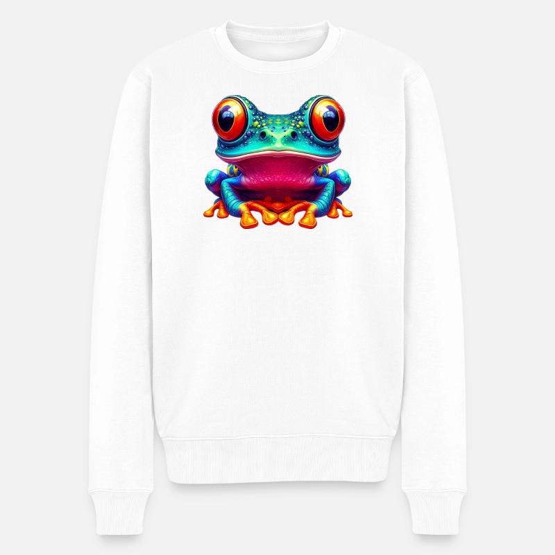 Frosch - Männer Premium Bio Pullover - Weiß