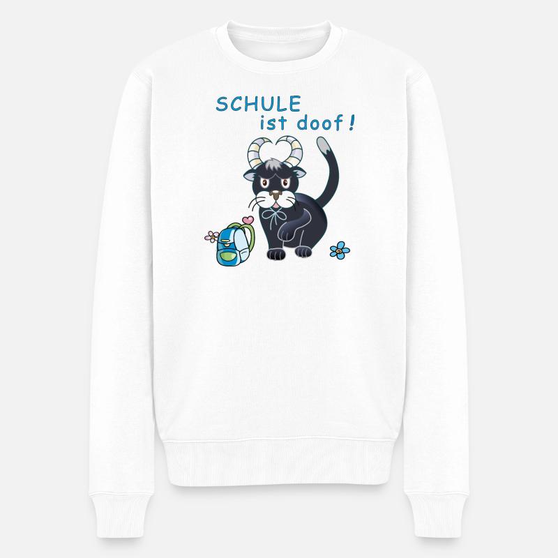 Schule ist doof - Männer Premium Bio Pullover - Weiß