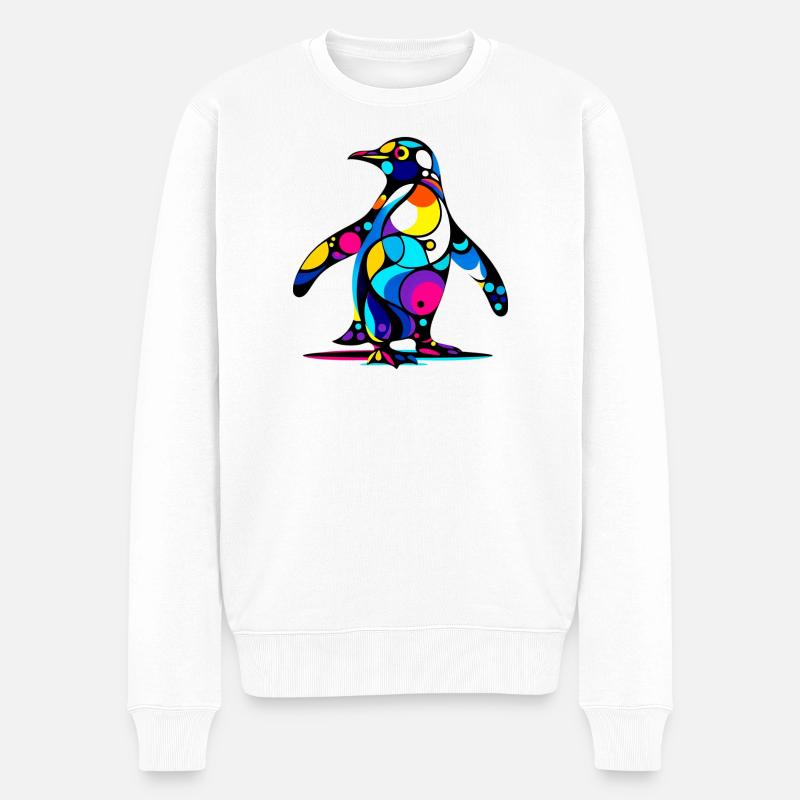 Pinguin - Männer Premium Bio Pullover - Weiß