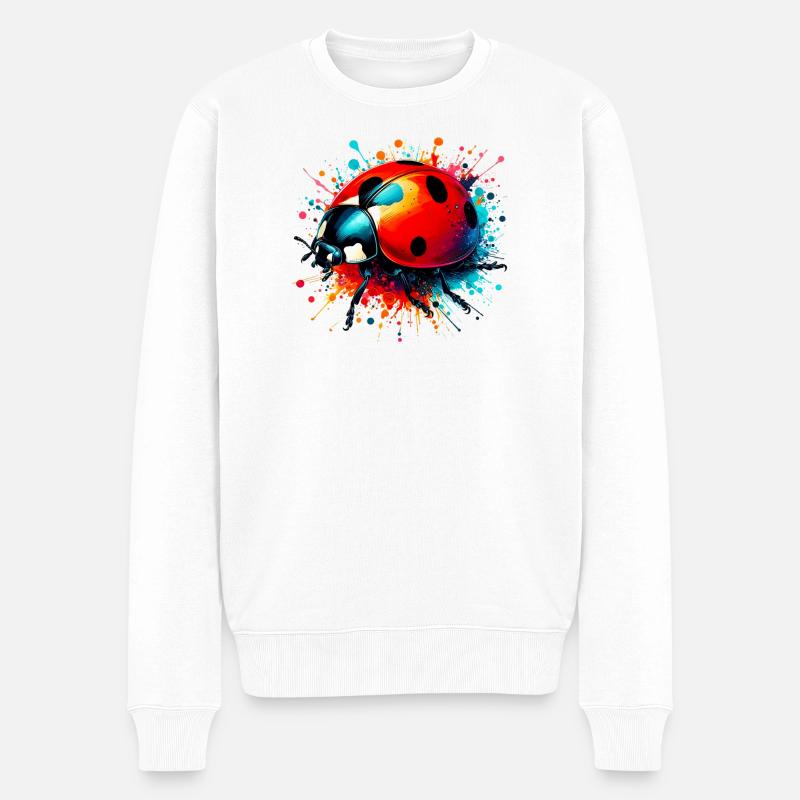 Marienkäfer - Männer Premium Bio Pullover - Weiß