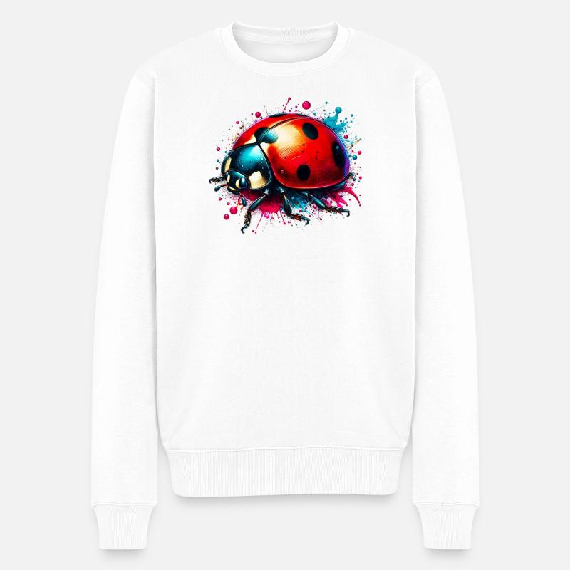 Marienkäfer - Männer Premium Bio Pullover - Weiß