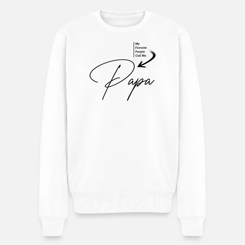 Meine Lieblingsleute nennen mich PAPA Black Style - Männer Premium Bio Pullover - Weiß