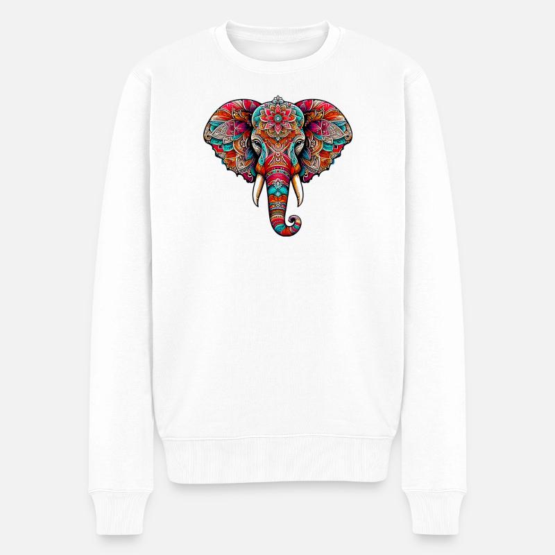 Éléphant - Pull Premium bio Homme - blanc