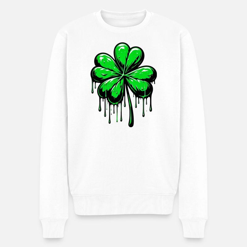 Trèfle à quatre feuilles - Pull Premium bio Homme - blanc