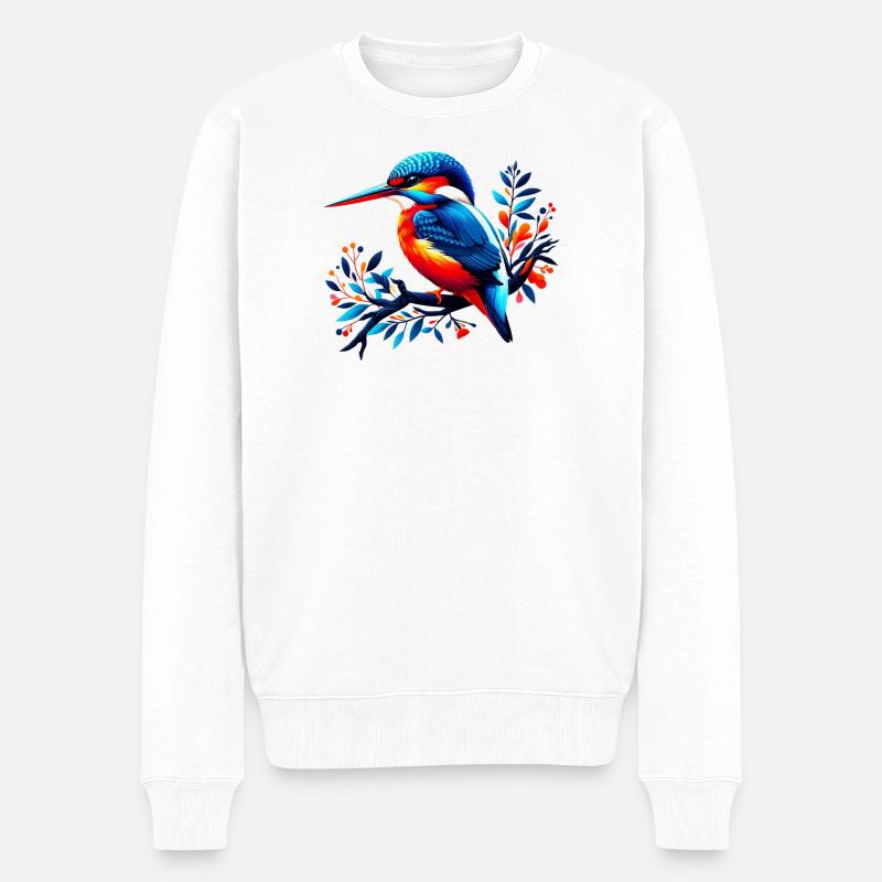 Eisvogel - Männer Premium Bio Pullover - Weiß