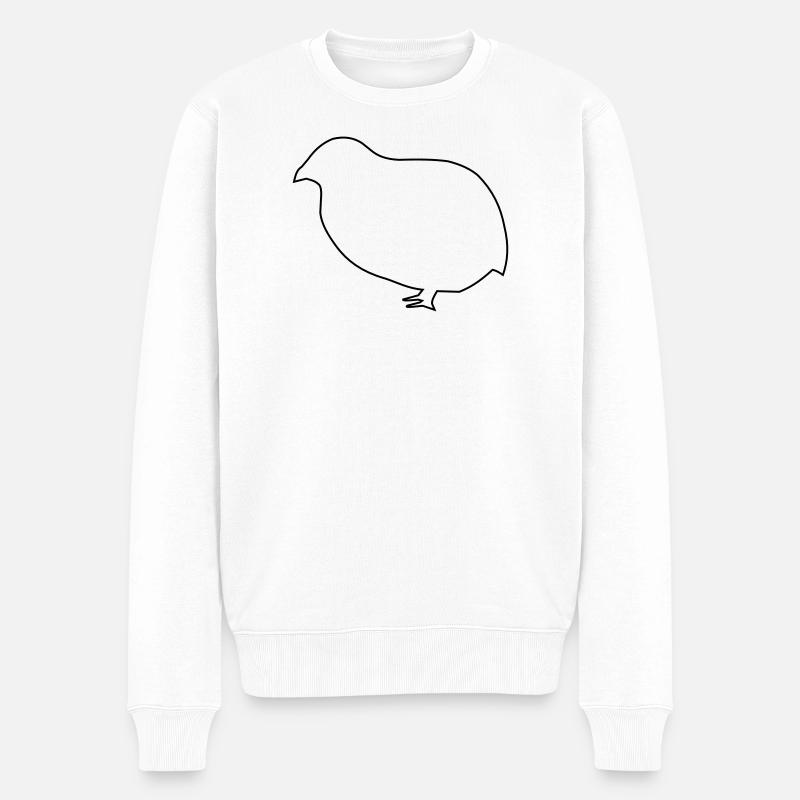 Wachtel - Männer Premium Bio Pullover - Weiß