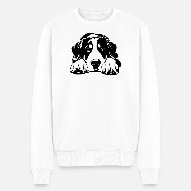 Großer Schweizer Sennenhund - Männer Premium Bio Pullover - Weiß