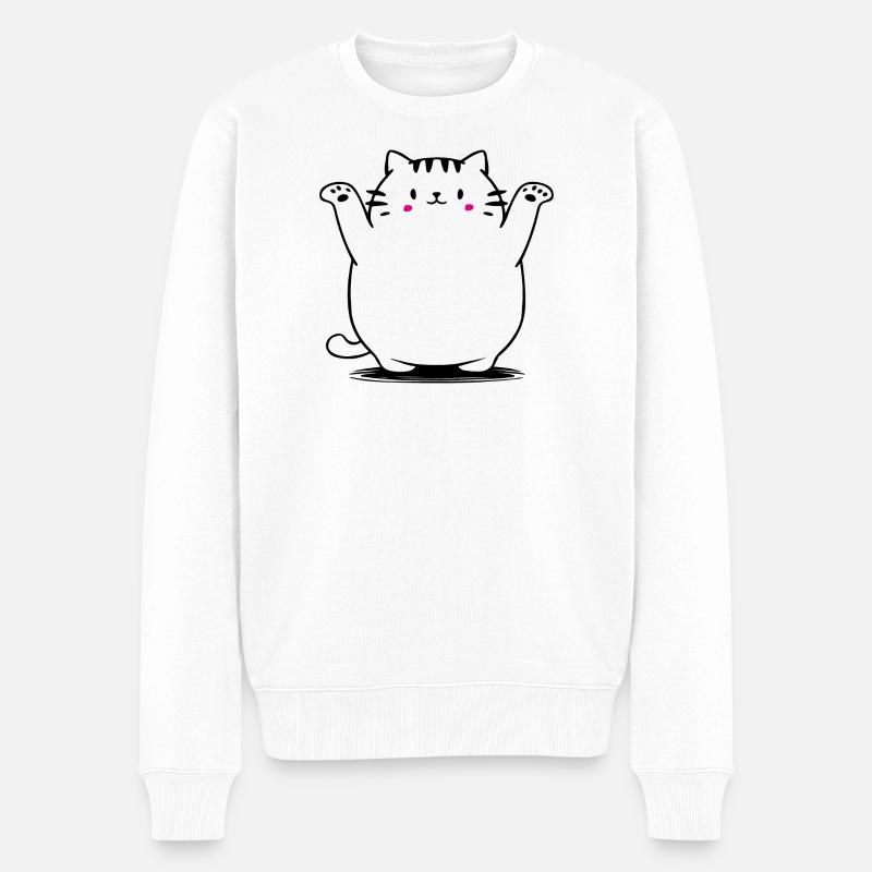 Chat mignon - Pull Premium bio Homme - blanc