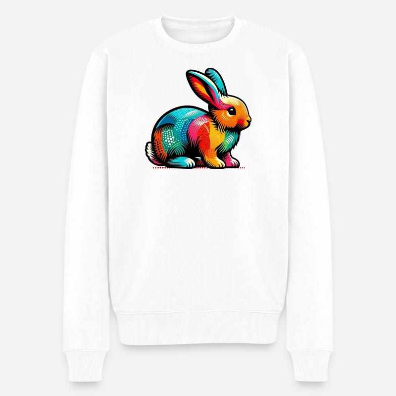 Kaninchen - Männer Premium Bio Pullover - Weiß