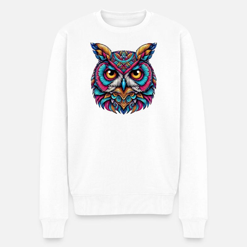 Hibou - Pull Premium bio Homme - blanc