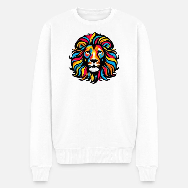 Lion - Pull Premium bio Homme - blanc