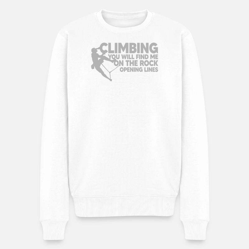KLETTERN, KLETTERN, Eröffnungslinien - Männer Premium Bio Pullover - Weiß