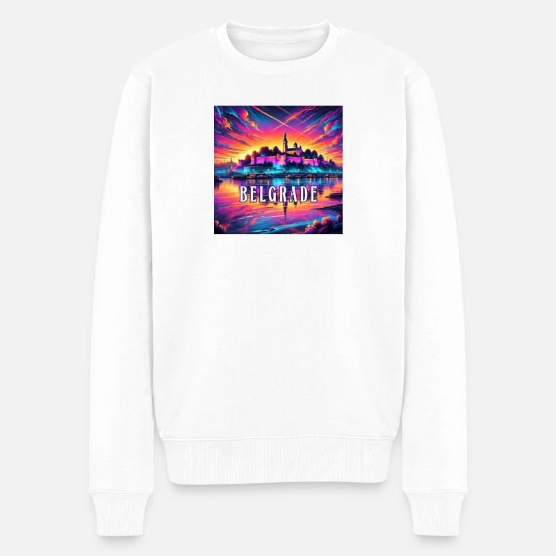 Belgrade, Serbie, Balkan Design - Pull Premium bio Homme - blanc