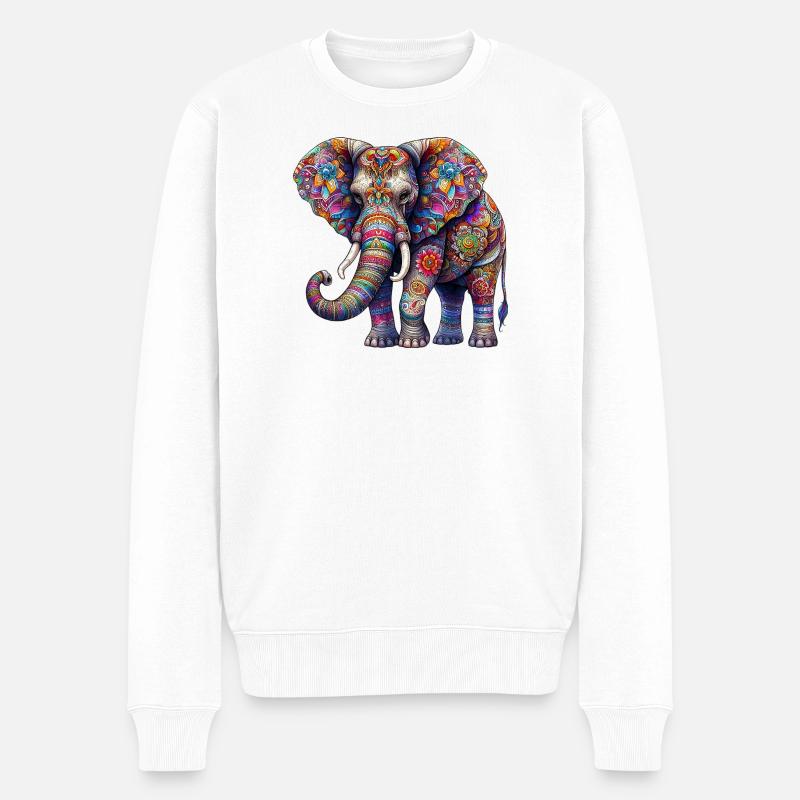 Éléphant - Pull Premium bio Homme - blanc