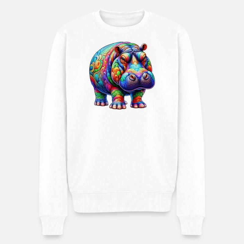 Hippopotame - Pull Premium bio Homme - blanc