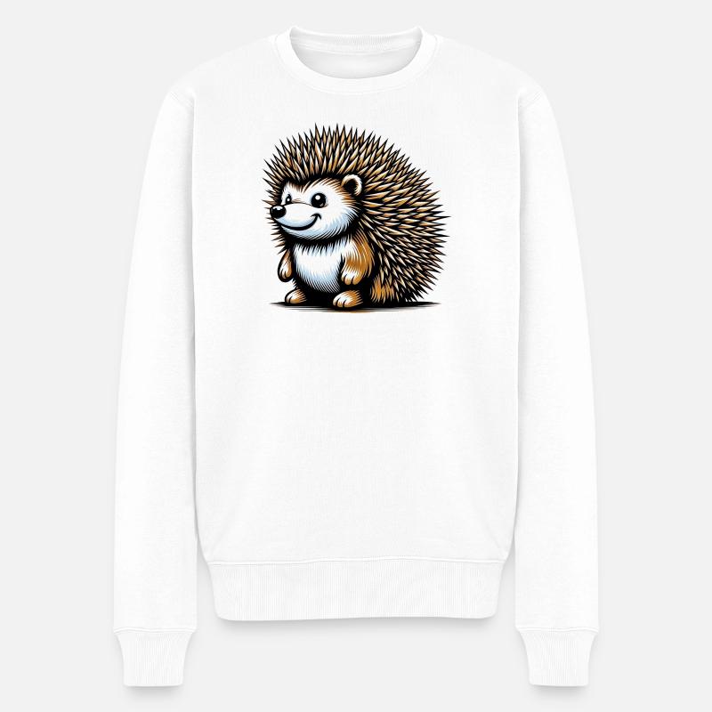 Igel - Männer Premium Bio Pullover - Weiß