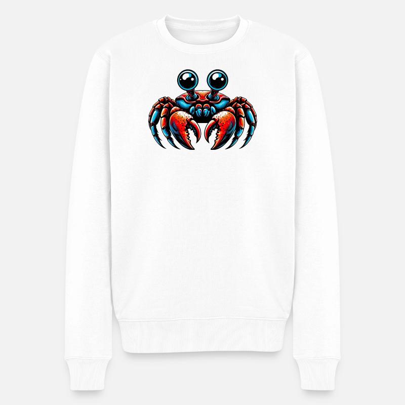 Crab - Men's Premium Organic Jumper - white