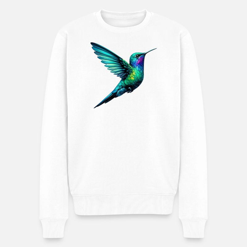 Kolibri - Männer Premium Bio Pullover - Weiß