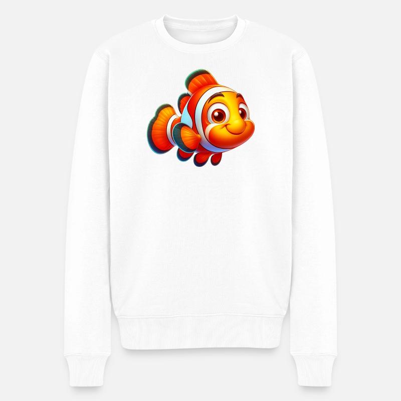 Poisson-clown - Pull Premium bio Homme - blanc