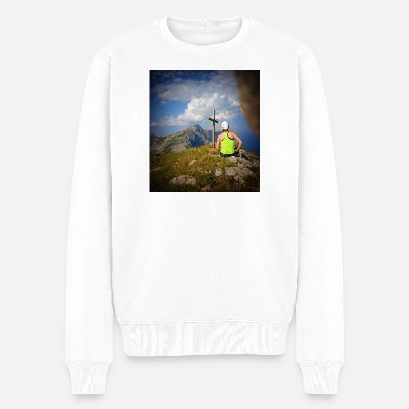 Au Sommet ! - Pull Premium bio Homme - blanc